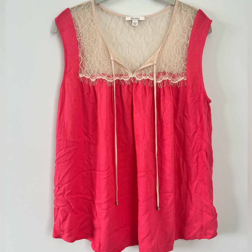 Ella Moss Pink Lace Blouse
